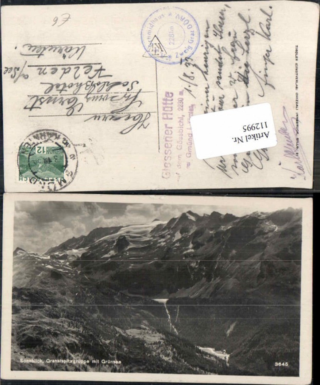 112995,Sonnblick Grünsee Gmünd in Kärnten 1935