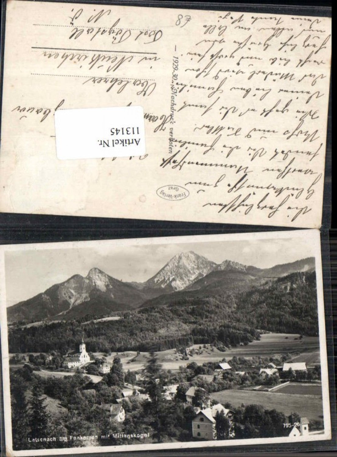 113145,Latschach am Faakersee Mittagskogel 1929 Völkermarkt