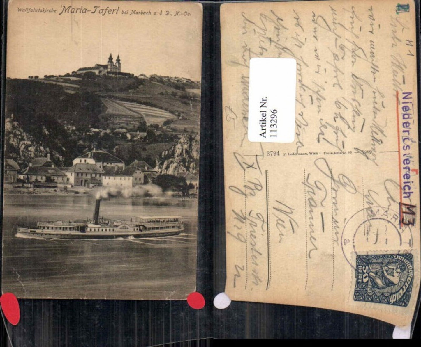 113296, Maria Taferl Marbach Great view of the steamer Habsburg on the Danube