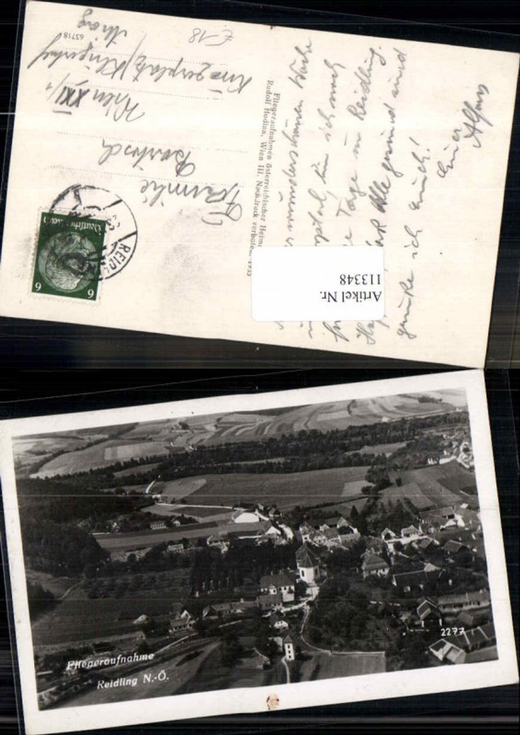 113348,Seltene Fliegeraufnahme Reidling bei Tulln 1938 pub Hodina