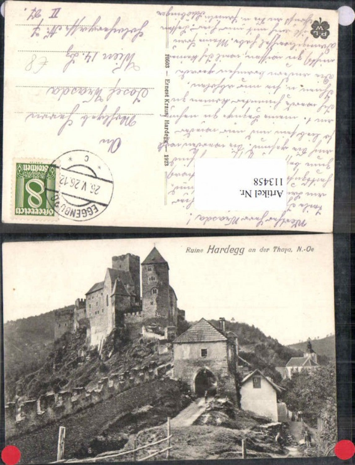 113458,Ruine Hardegg a.d. Thaya Partie im Ort 1923