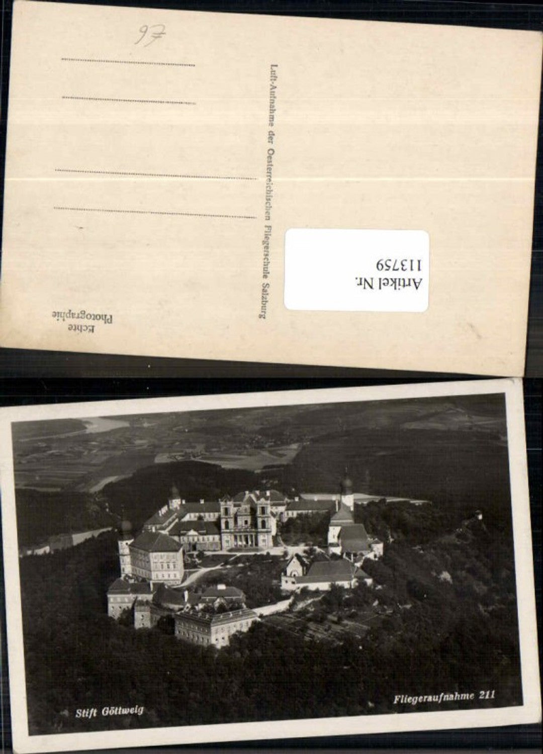 113759,Fliegeraufnahme 211 Göttweig bei Furth 1935