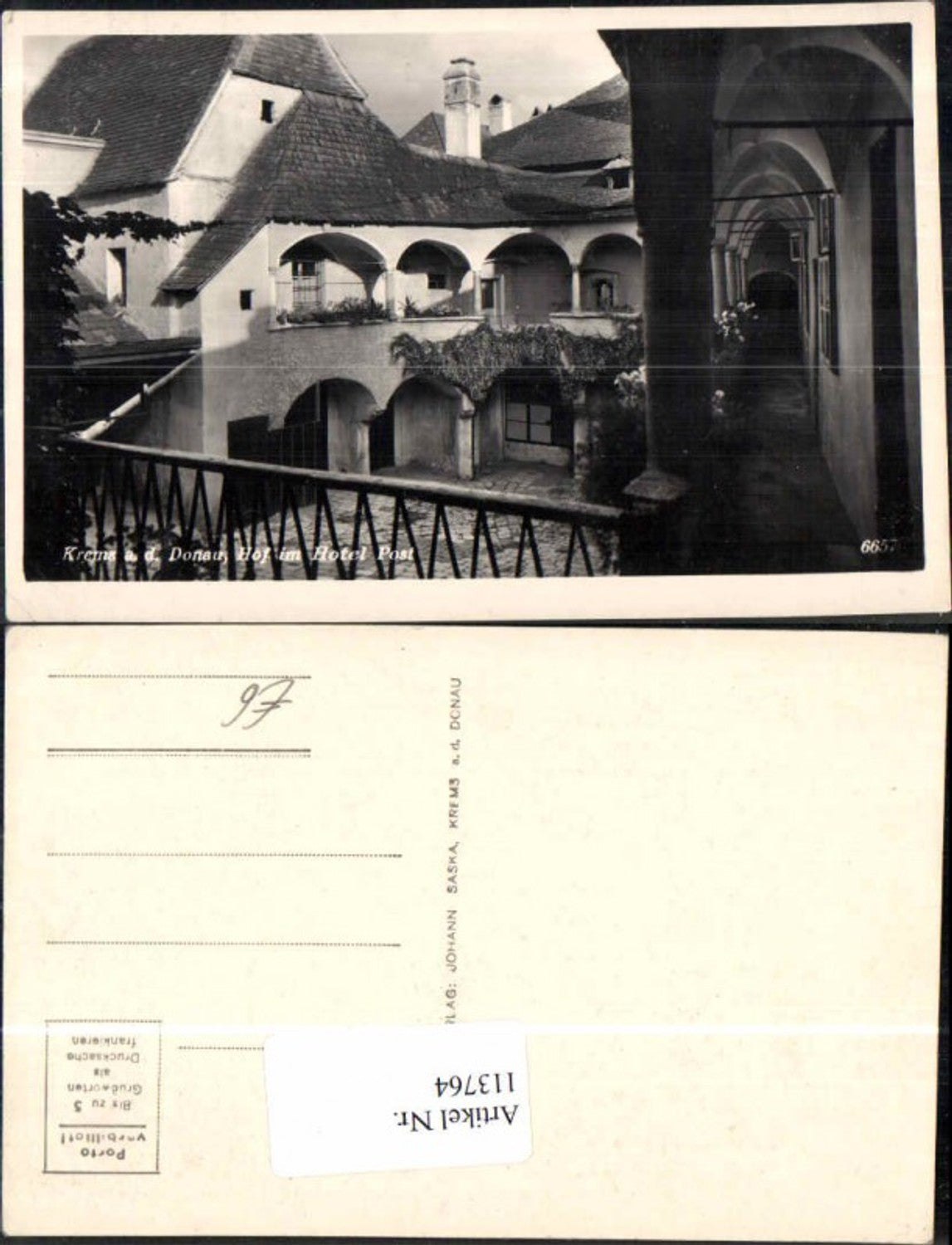 113764,Krems a.d. Donau Hotel Post Hof 1938