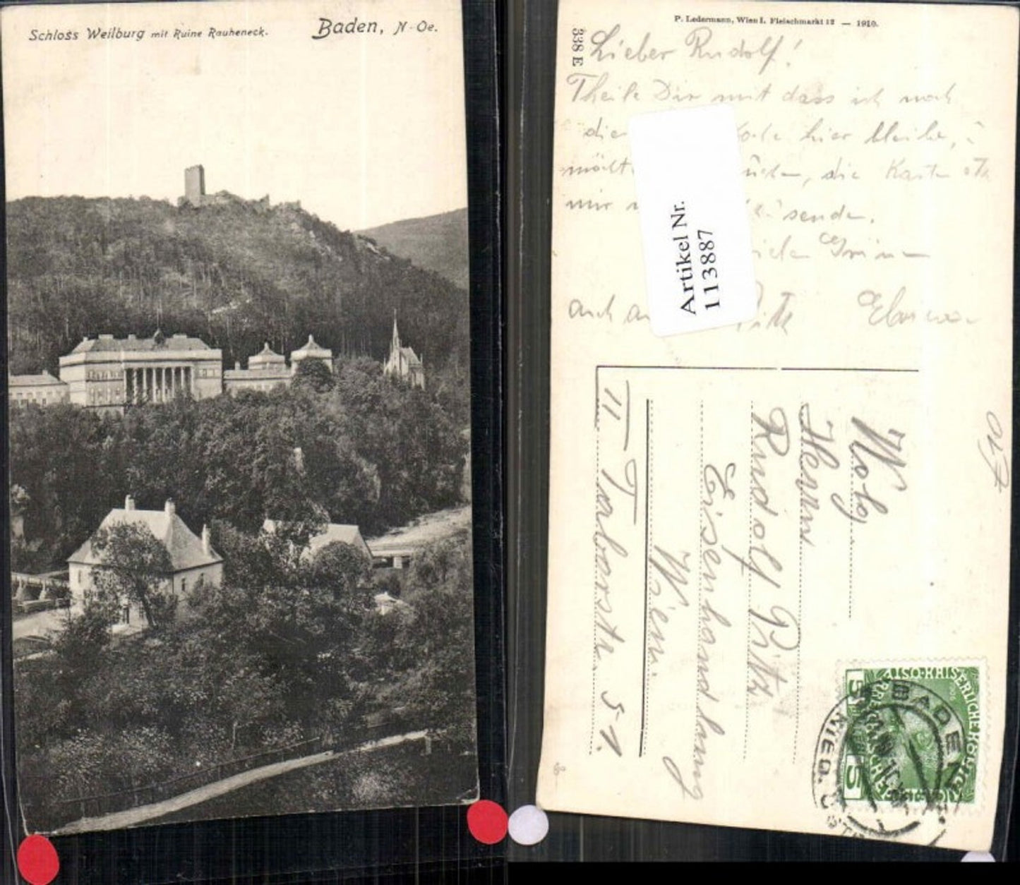 113887,Baden bei Wien Schloss Weilburg Rauheneck Helenenthal