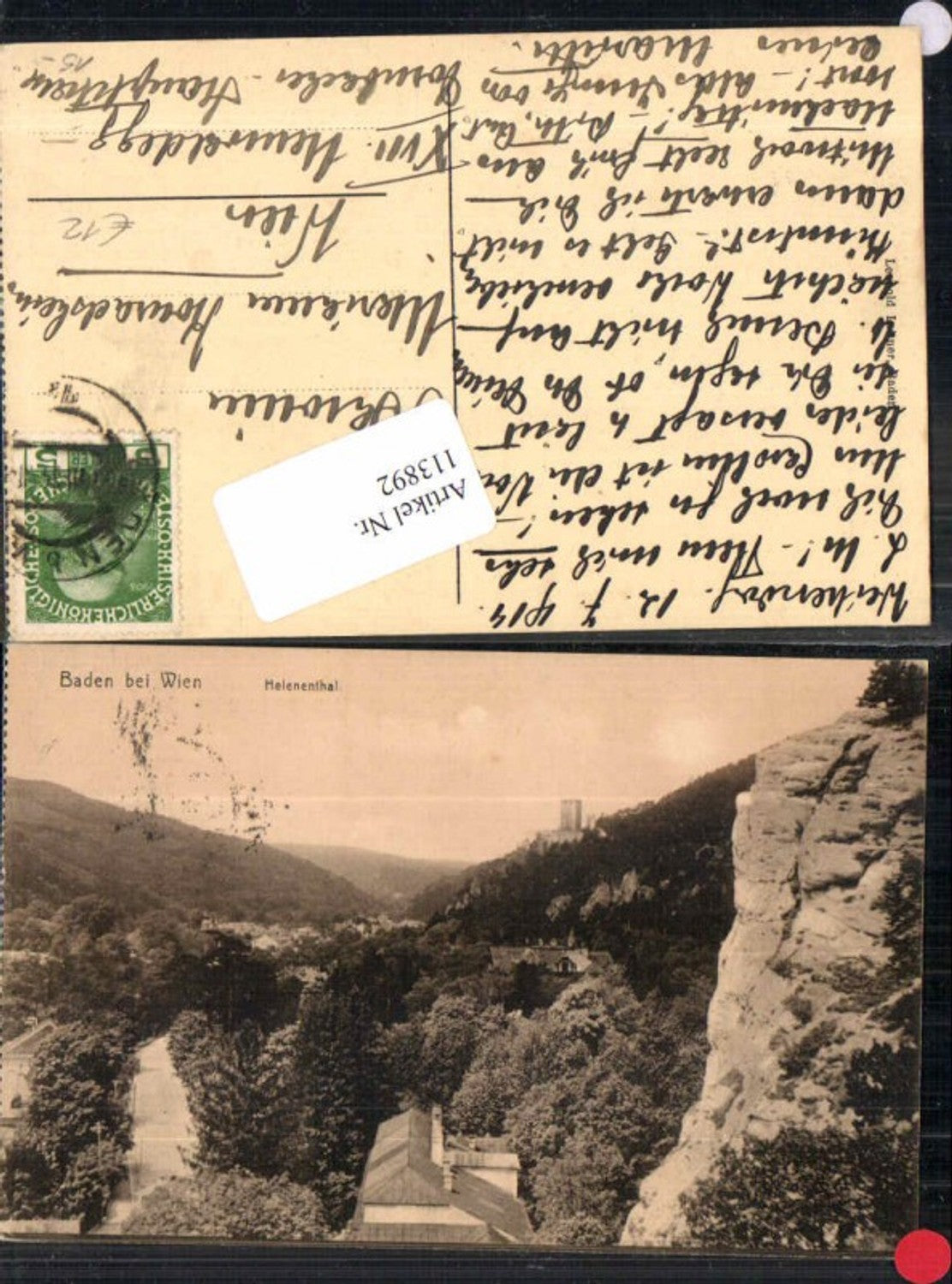 113892,Baden bei Wien Helenenthal Teilansicht 1914