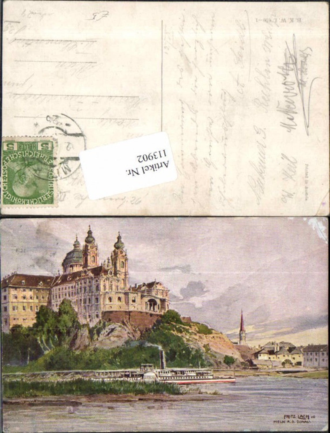 113902, Fritz Lach Danube steamer near Melk an der Donau 1910 BKWI 650-1
