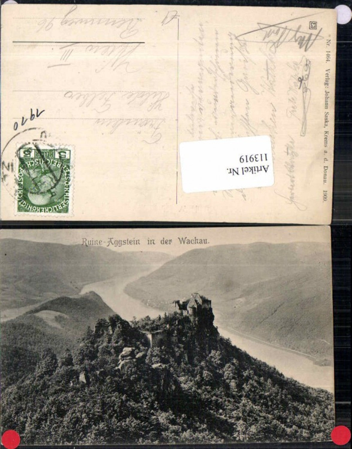 113919,Ruine Aggstein a.d. Donau Wachau 1909