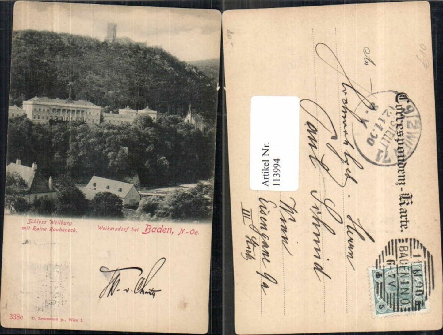 113994,Weikersdorf bei Baden Helenenthal Weilburg Rauheneck