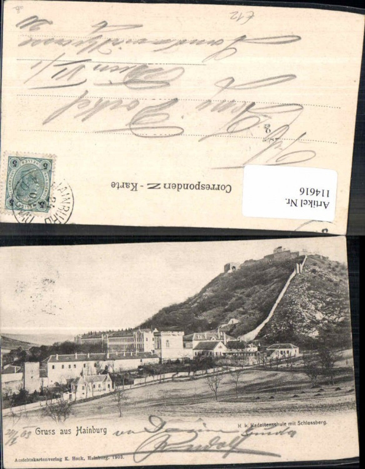 114616,Gruss aus Hainburg a.d. Donau 1903