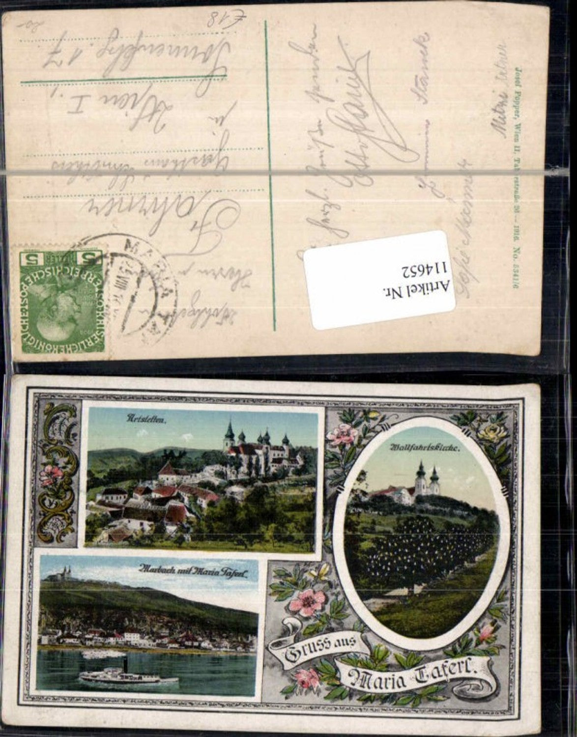 114652, Great postcard greetings from Maria Taferl, Marbach near Artstetten Castle and Wachau steamboat