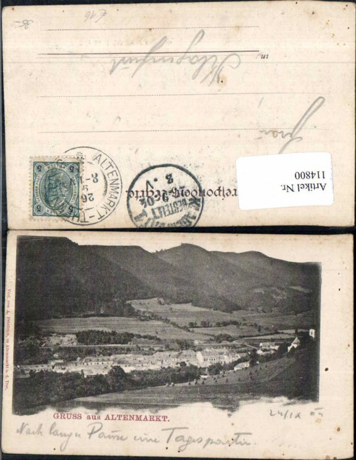 114800,Gruss aus Altenmarkt a.d. Triesting 1899