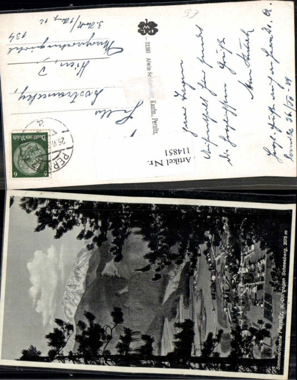 114851,Pernitz gegen Schneeberg 1939
