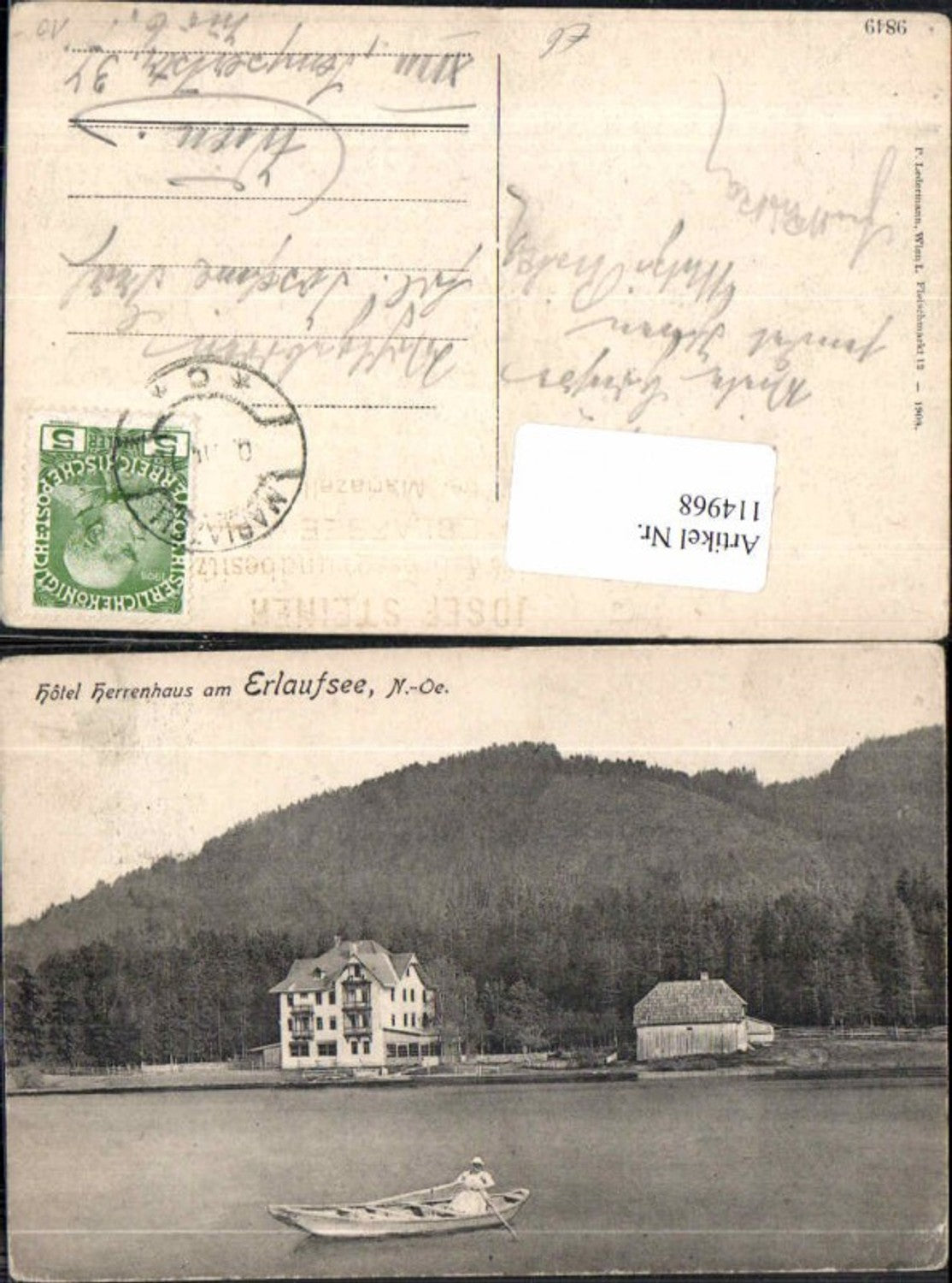 114968,Hotel Herrenhaus am Erlaufsee bei Mariazell Mitterbach m. Boot 1907