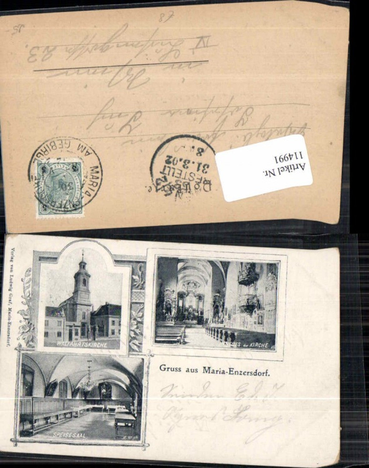 114991,Gruss aus Maria Enzersdorf Speisesaal Kirche