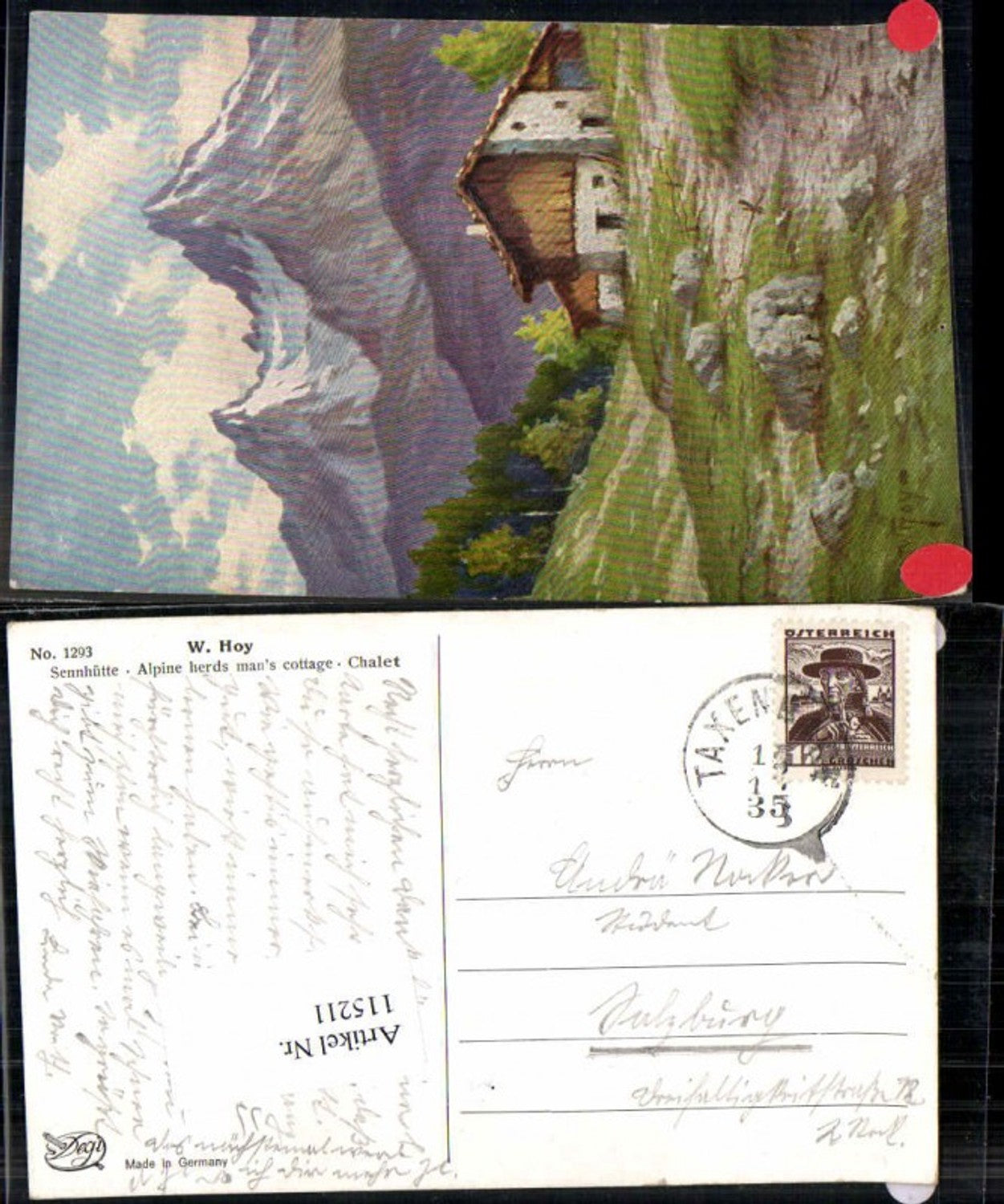 115211,Ölgemälde Imitations AK Degi 1293 W. Hoy Sennhütte