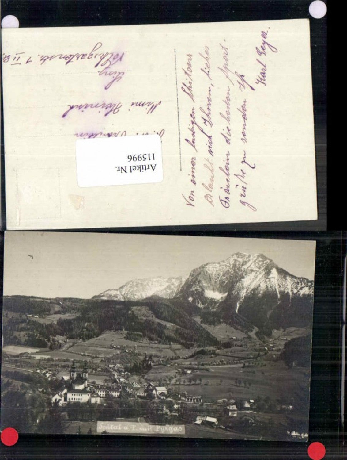 115996,Spital am Pyhrn Fotokarte m. Pyrgas 1910