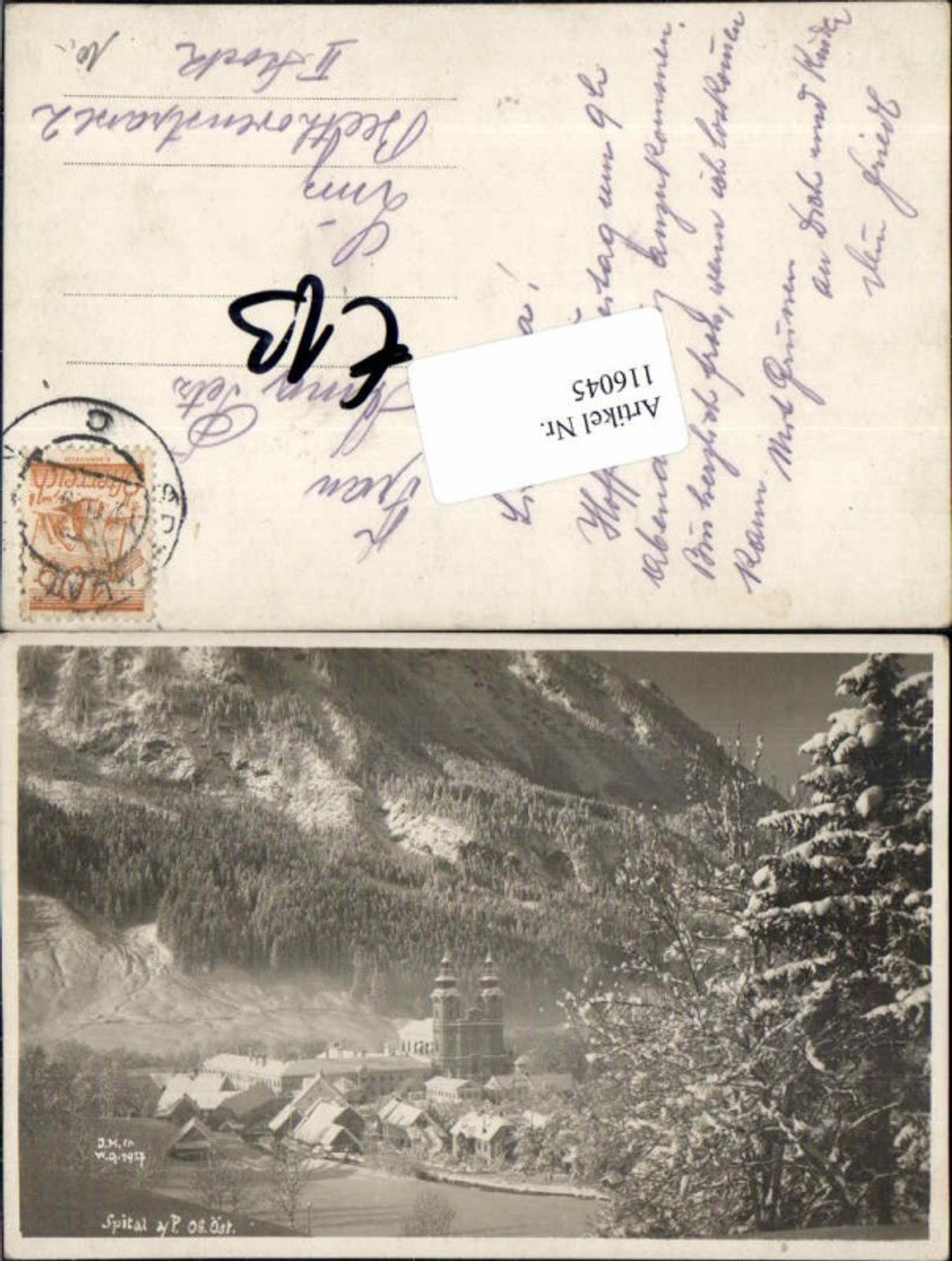 116045,Spital am Pyhrn 1927 verschneite Winteransicht