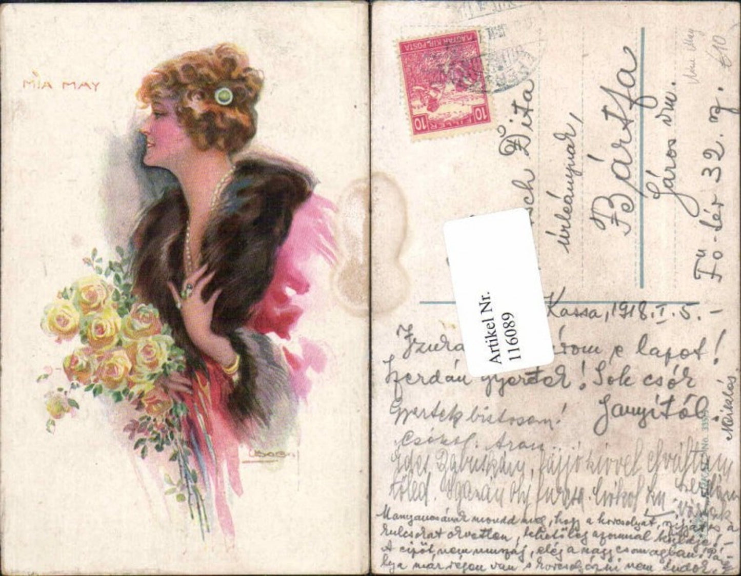 116089,Mia May Frau Glamour Dchöne Frau Mode Fashion Art Nouveau Luis Usabal sign.