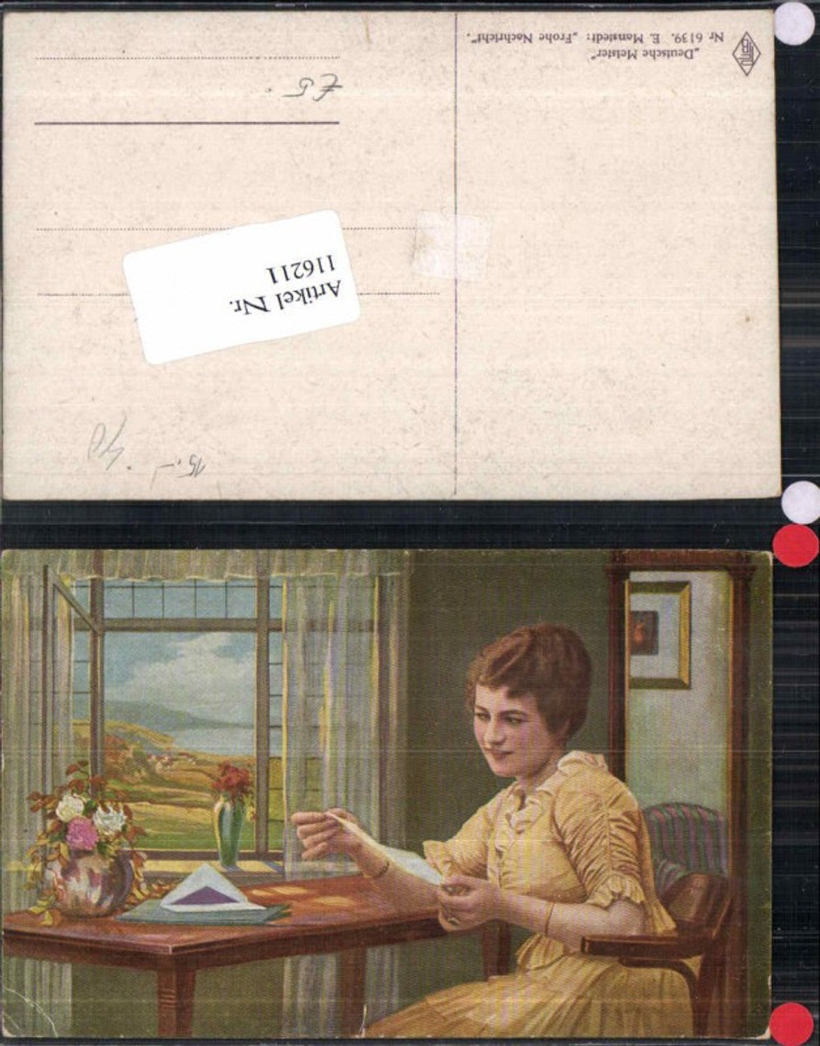 116211,Deutsche Meister 6139 E. Manstedt Frohe Nachricht Frau liest Brief lesen