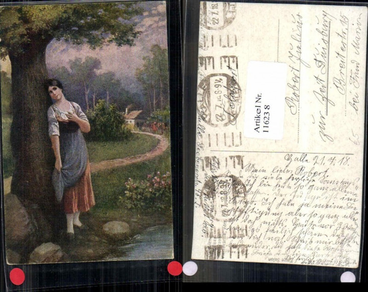 116238,A. Stephan sign. Verlassen Frau im Wald
