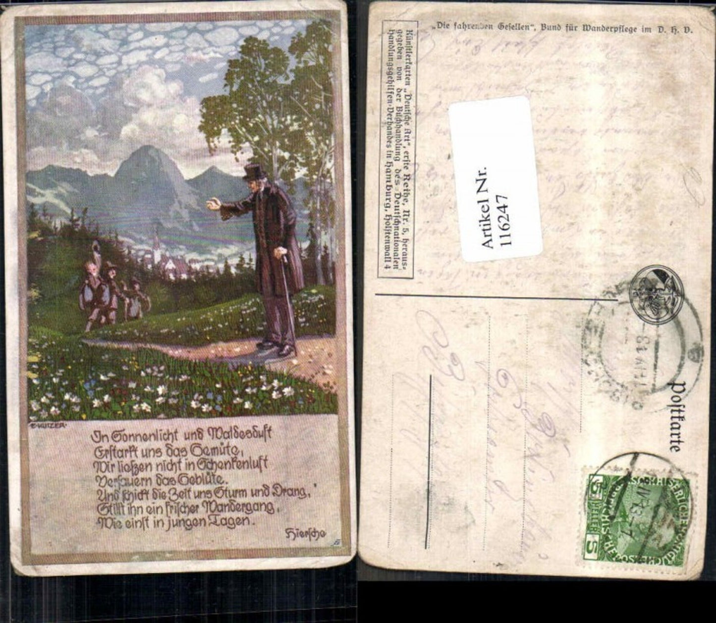 116247,Ernst Kutzer sign. Fahrenden Gesellen Bund für Wanderpflege