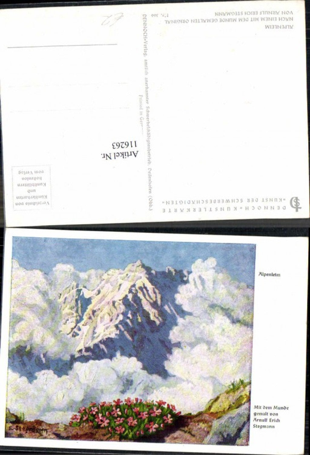 116263;Dennoch Künstlerkarte 366 Arnulf Eric Stegmann Alpenheim
