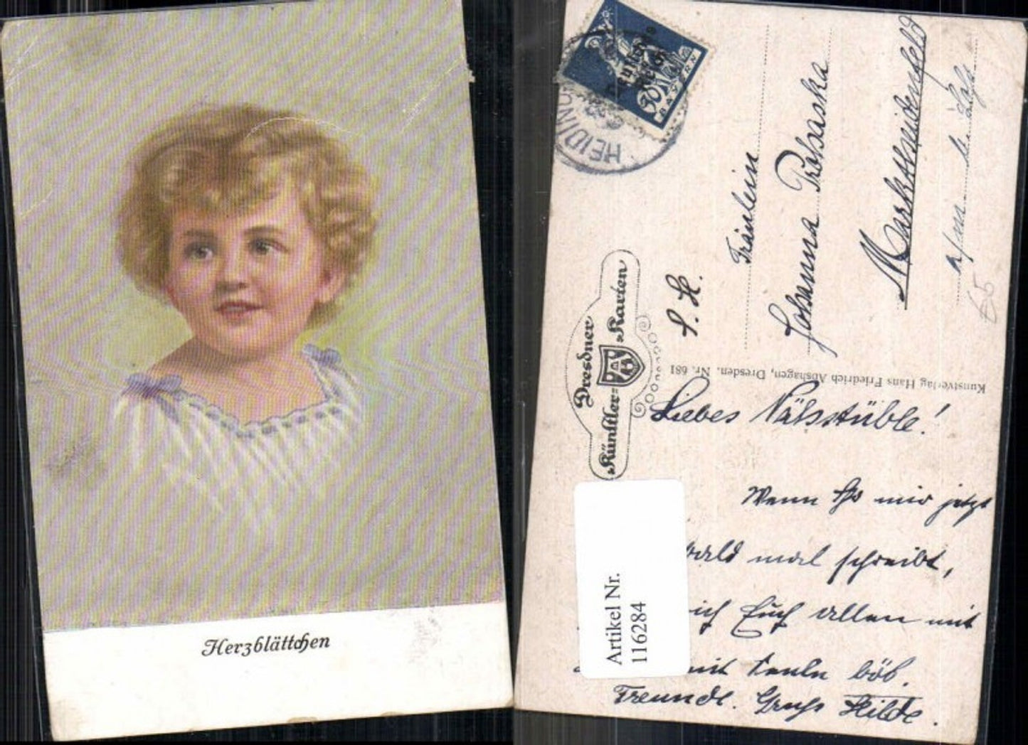 116284, Dresden Artist Cards Children Portrait