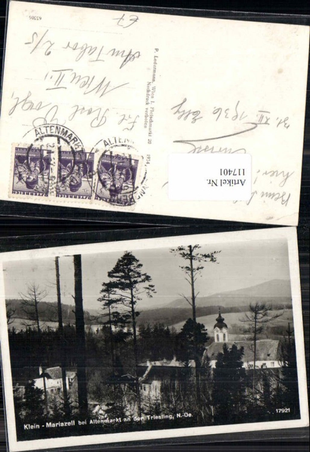 117401,Klein Mariazell bei Altenmarkt a.d. Triesting Kleinmariazell 1934