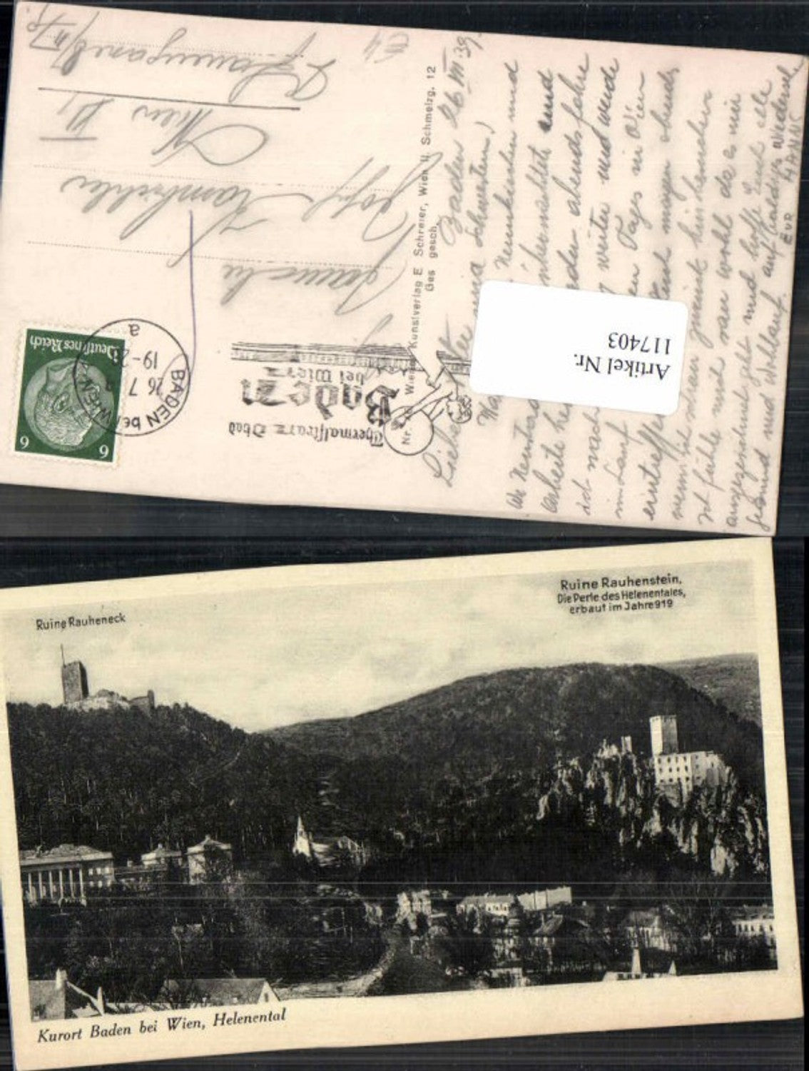 117403,Baden bei Wien Helenental Rauheneck Rauhenstein