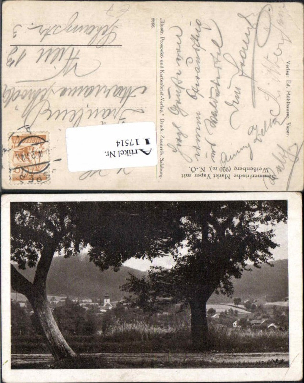 117514, Markt Ysper m. Weißenberg Altenmarkt 1920