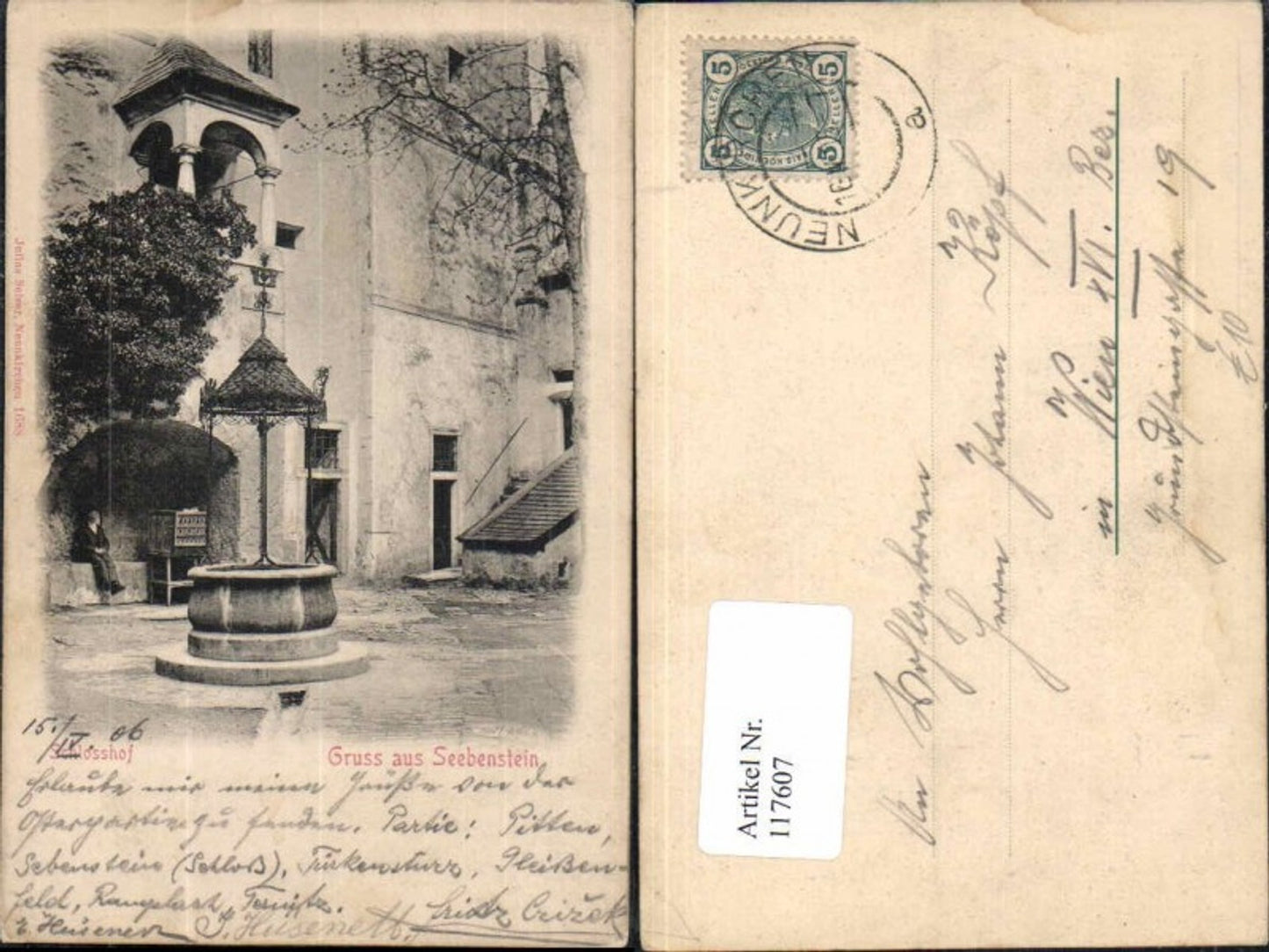 117607,Gruss aus Seebenstein Schlosshof 1905
