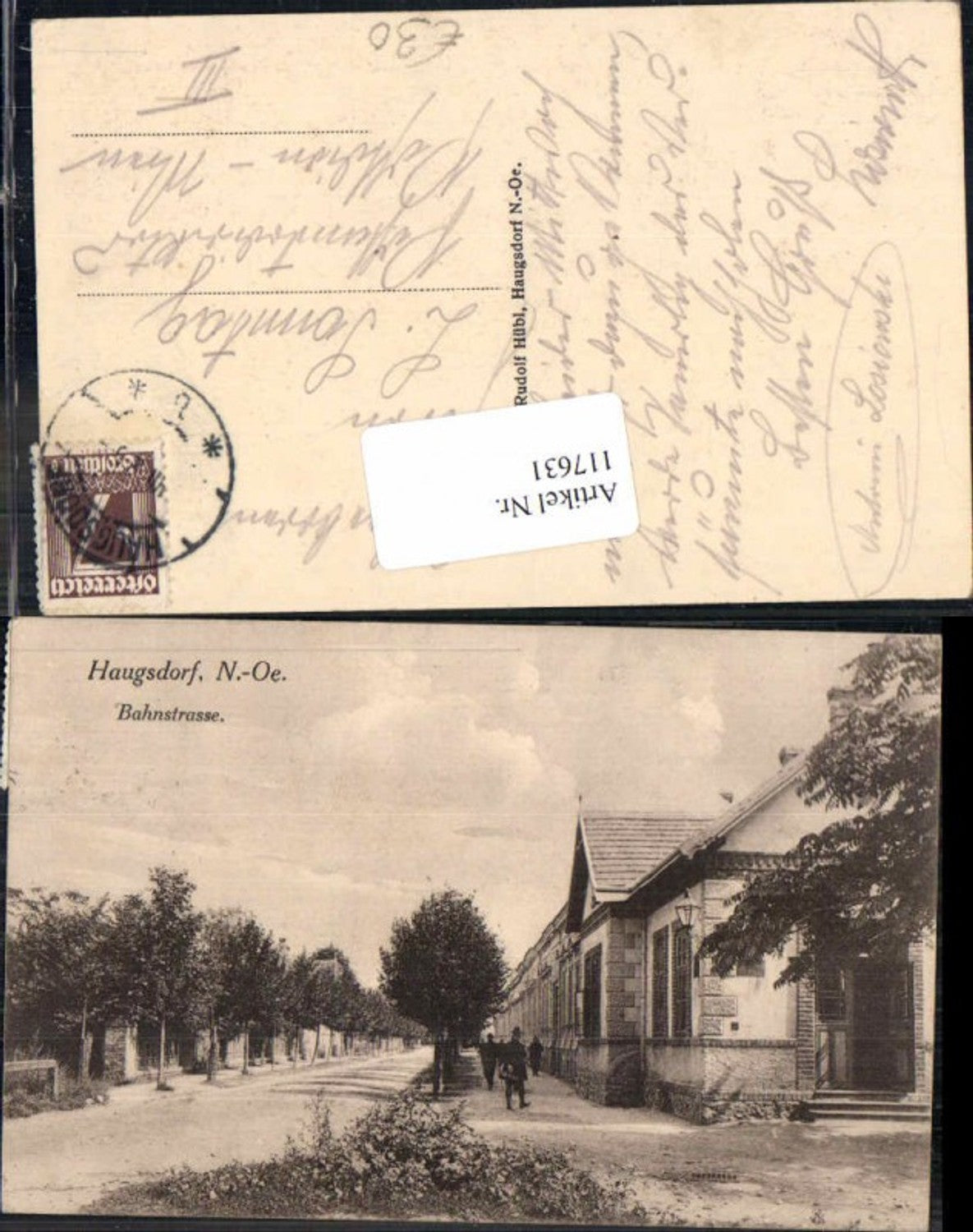 117631,Haugsdorf seltene Partie in der Bahnstrasse 1920