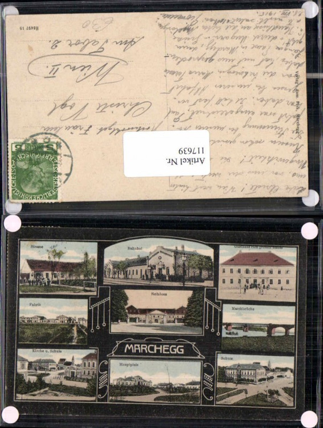 117639,seltene AK Marchegg Schule Platz Fabrik Strasse Gasthaus 1910