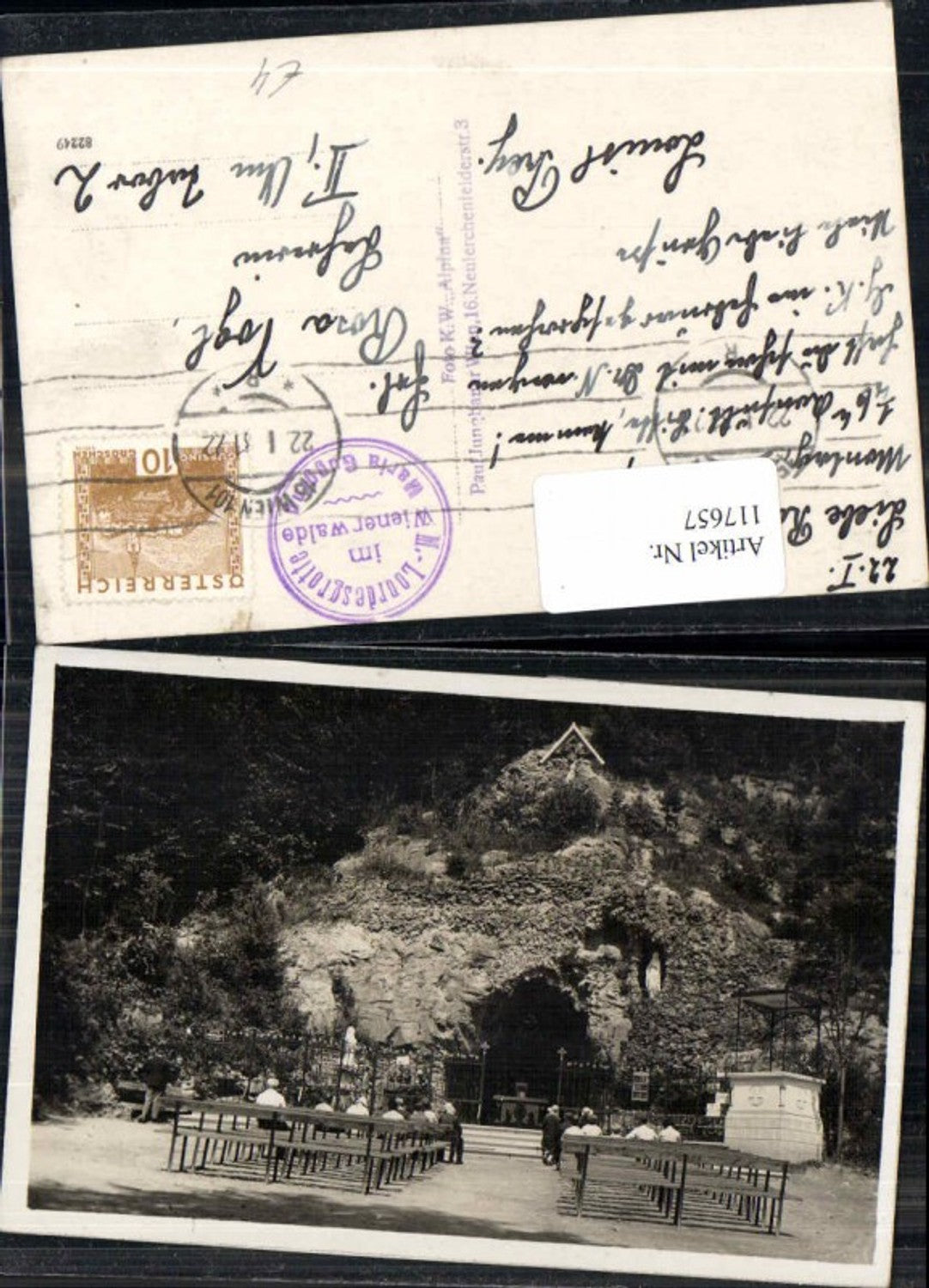 117657,Lourdesgrotte im Wienerwald Gugging 1925