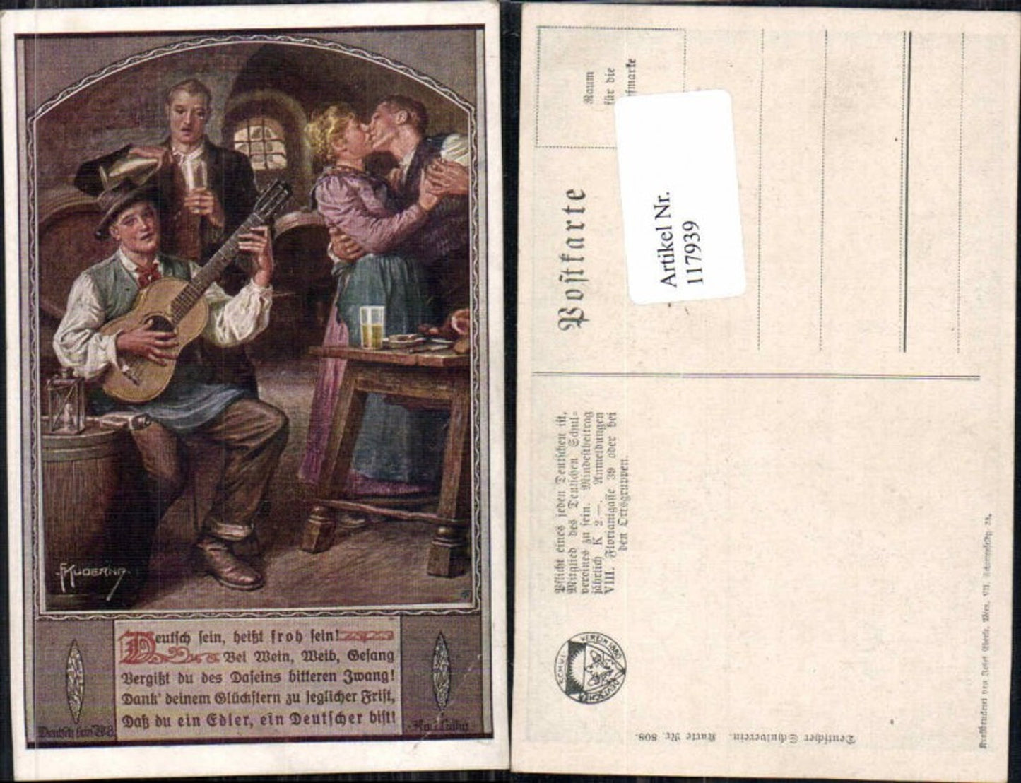 117939, German School Association 808 F. Kuderna Wine Singing Festival Guitar Kiss