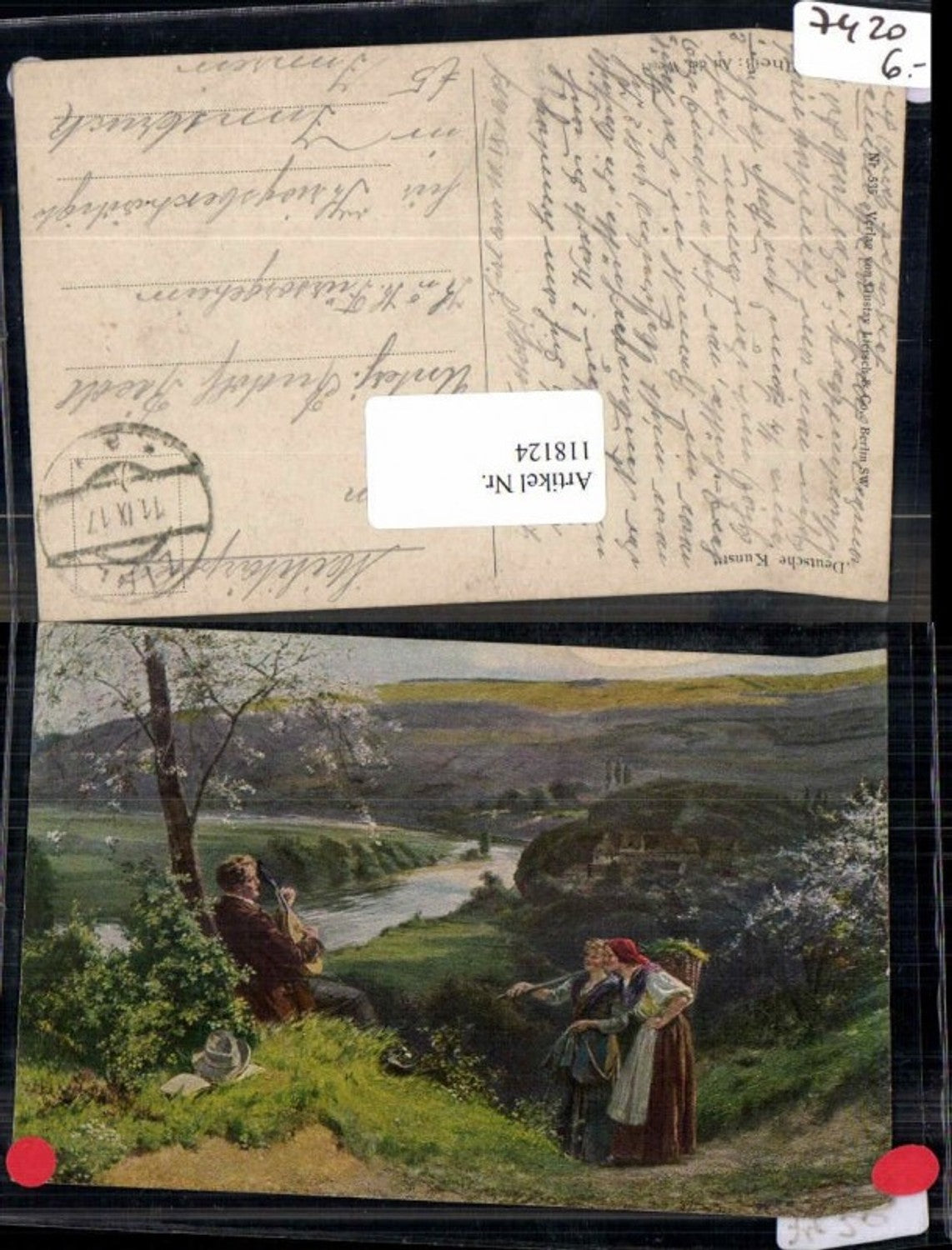 118124,Deutsche Kunst 535 C. Schultheiß An der Weser Militärpflege Feldpost
