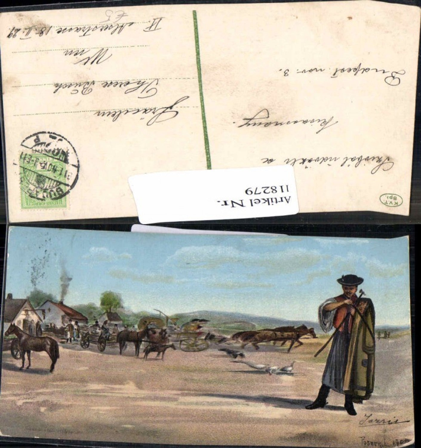 118279,Posner Pferd Bauerndorf Bauern Ungarische Tracht Trachten