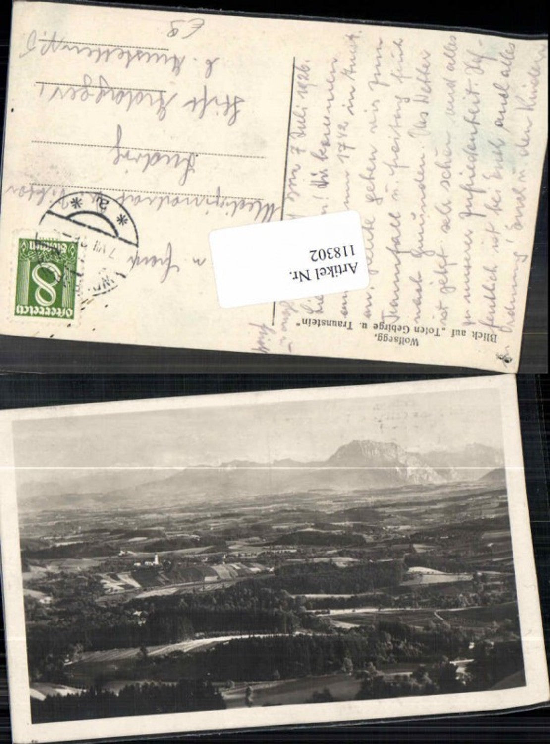 118302,Wolfsegg am Hausruck Totale m. Traunstein 1925