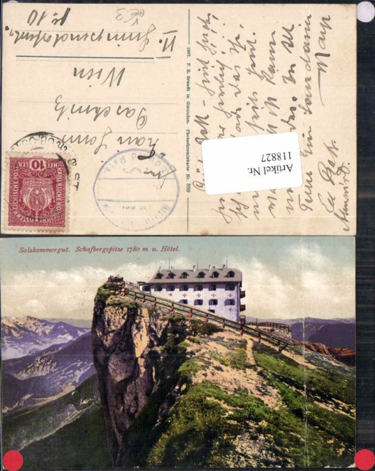 118827,Salzkammergut Schafbergspitze bei St Wolfgang m. Hotel pub Brandt 880