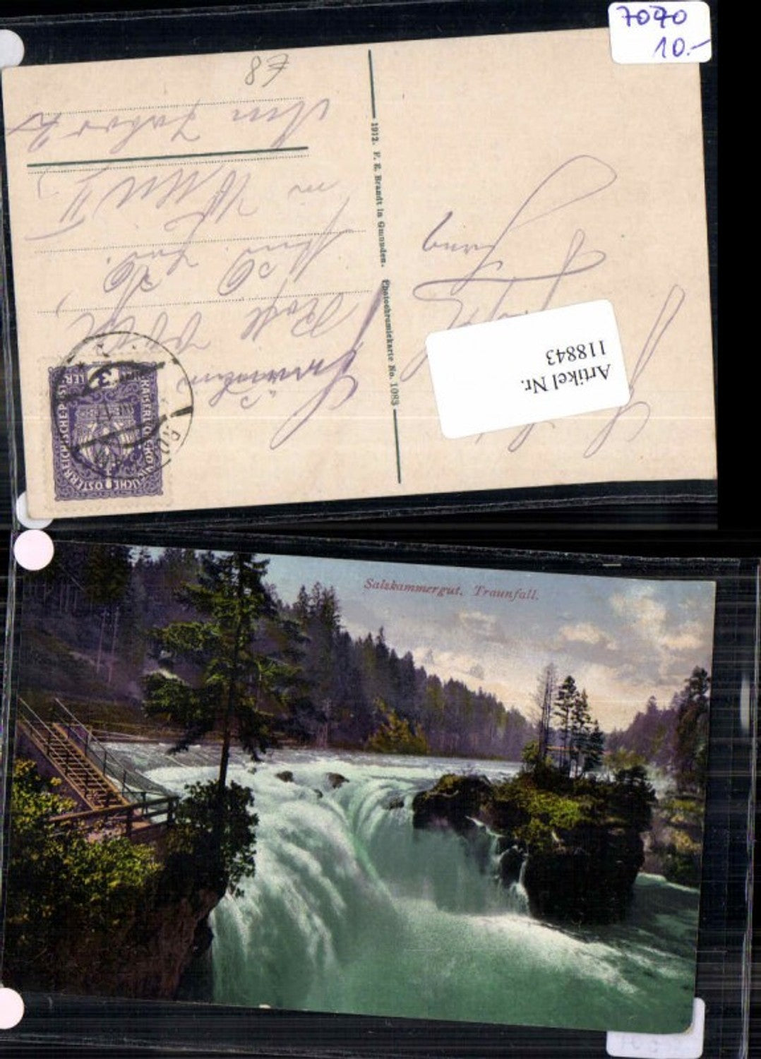 118843,Salzkammergut Traunfall Partie bei Gmunden Roitham pub Brandt 1083