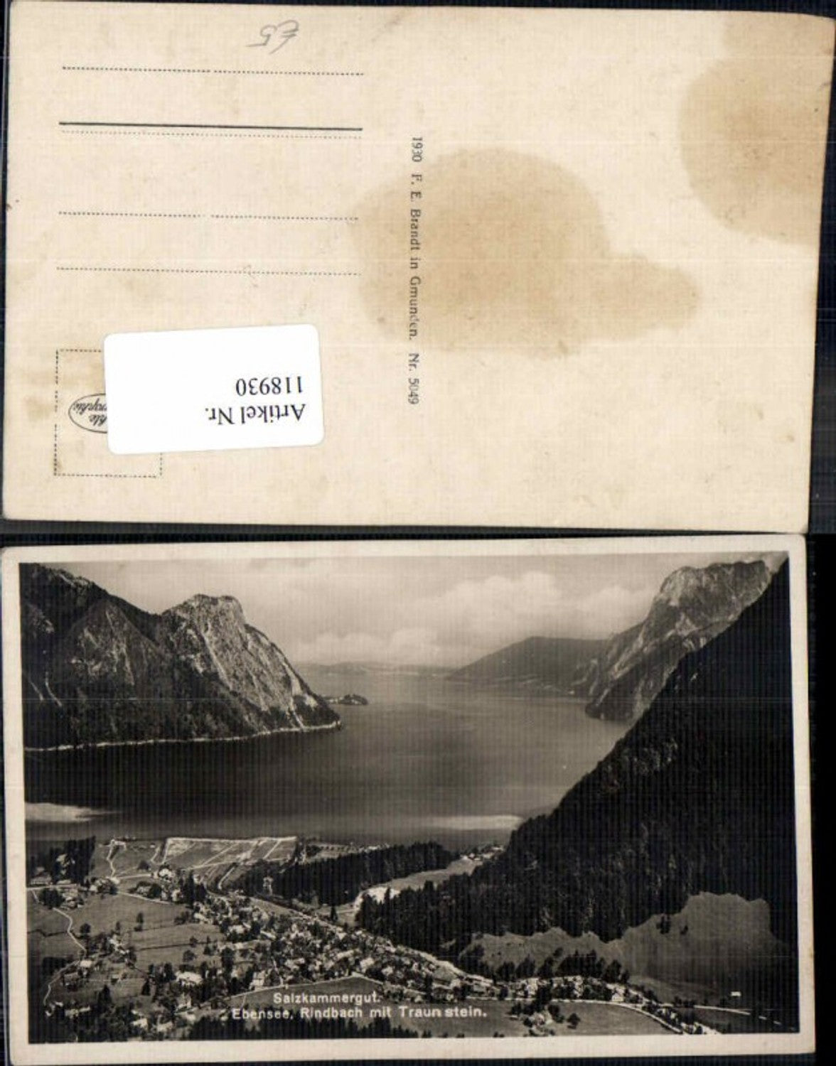 118930,Ebensee Rindbach m. Traunsee Traunstein pub Brandt 5049