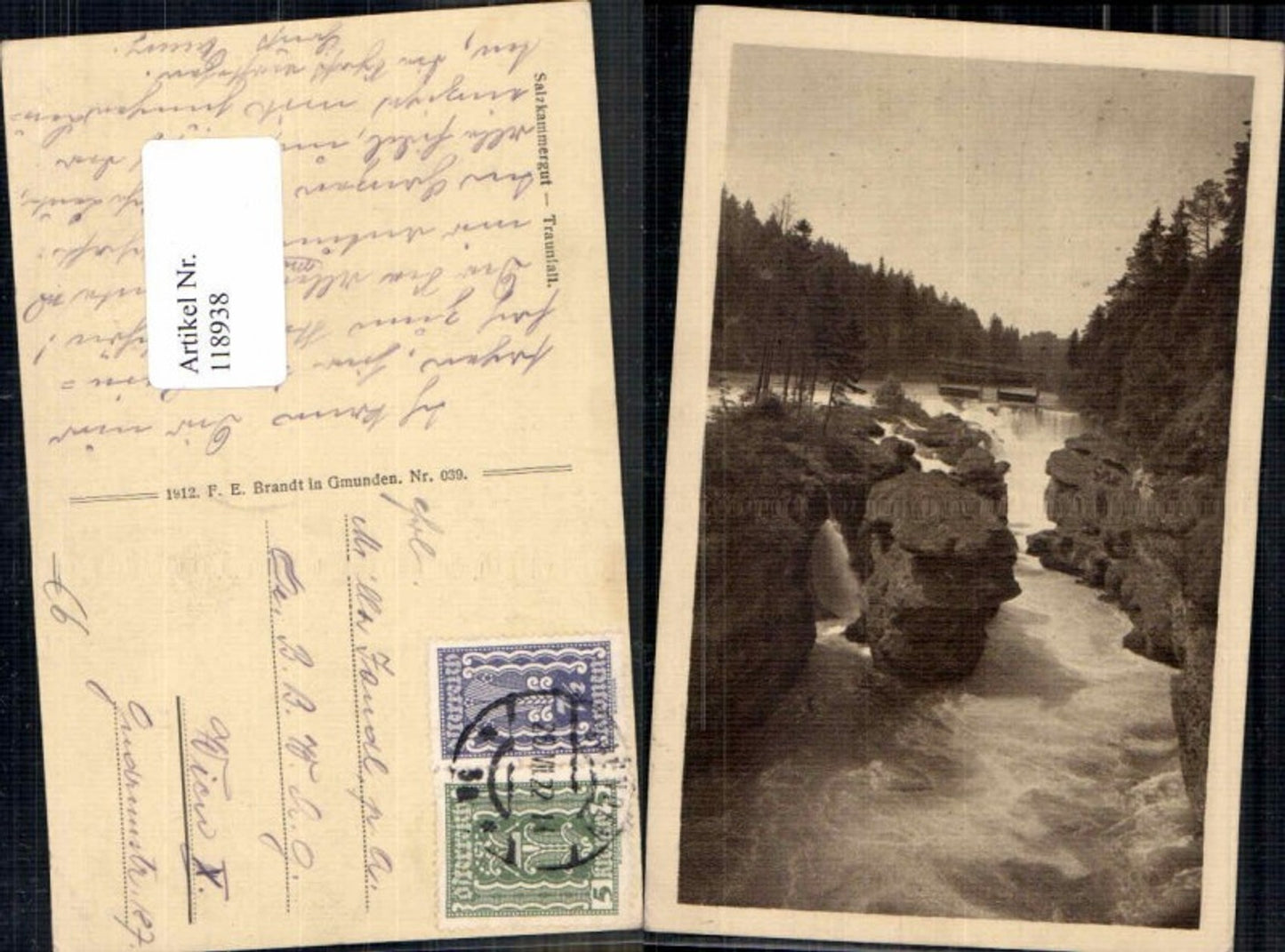 118938,Traunfall bei Gmunden Roitham pub Brandt 039