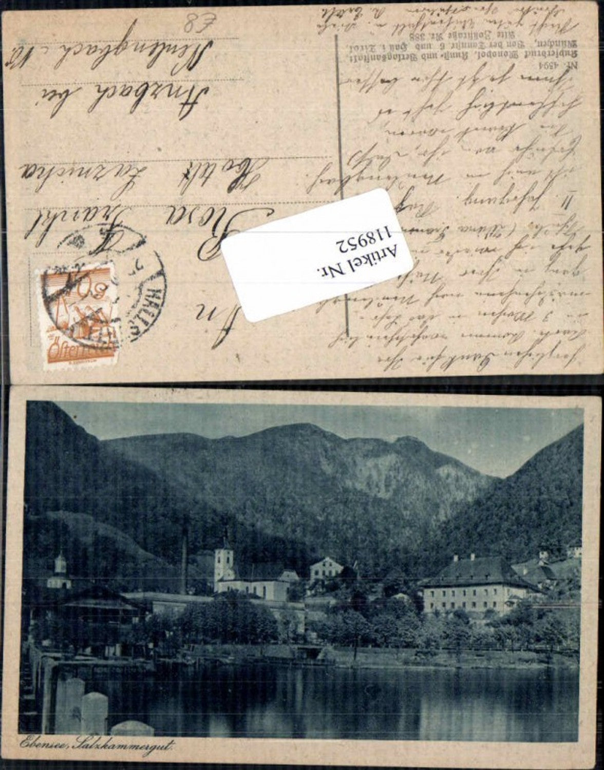 118952,Ebensee seltene Partie im Ort 1920