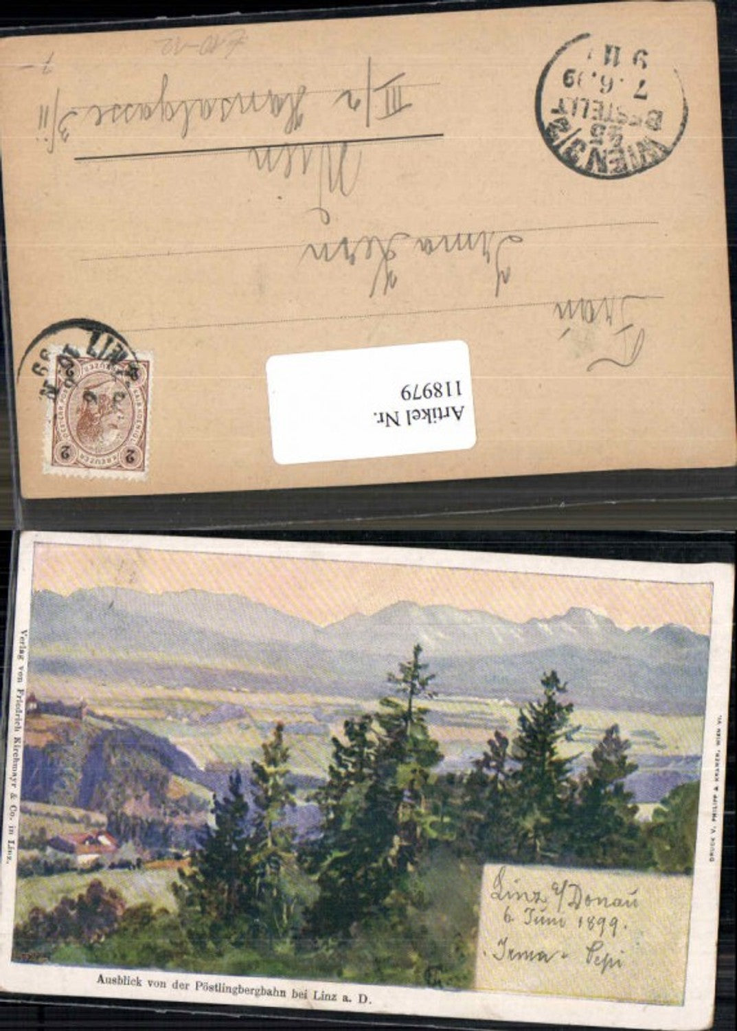 118979,Ausblick v.d. Pöstlingbergbahn bei Linz Pöstlingberg pub Philipp & Kramer