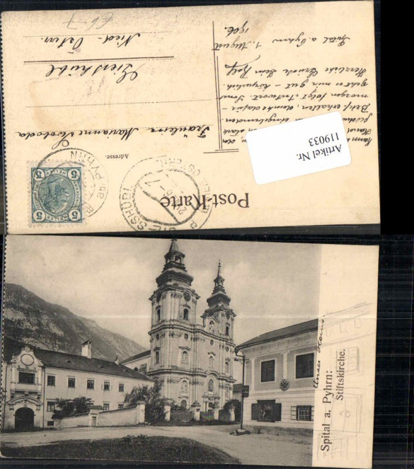 119033,Spital am Pyhrn Partie a.d. Kirche Gasthaus im Ort