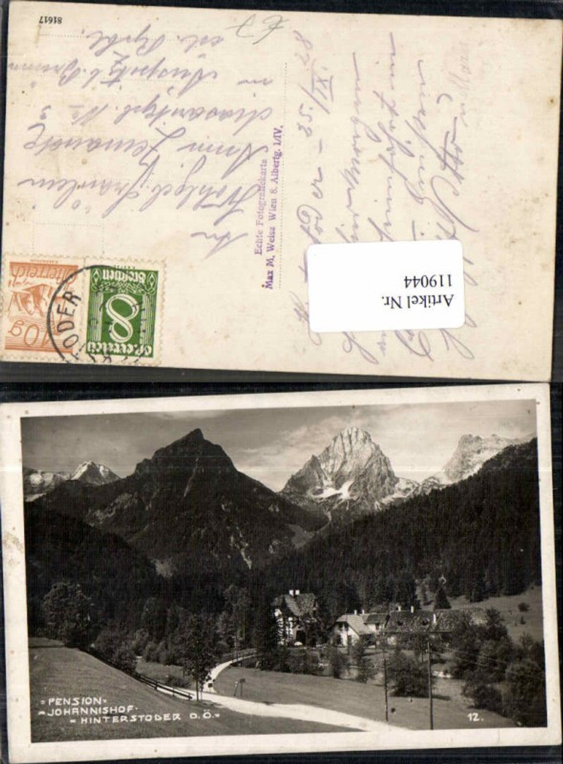 119044,Hinterstoder Pension Johannishof um 1925