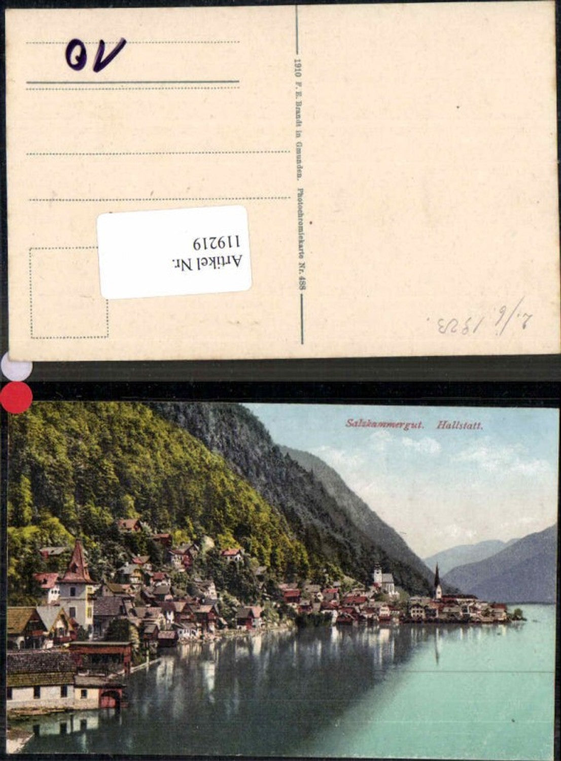 119219,Salzkammergut Hallstatt Tolle Ortsansicht pub Brandt 488