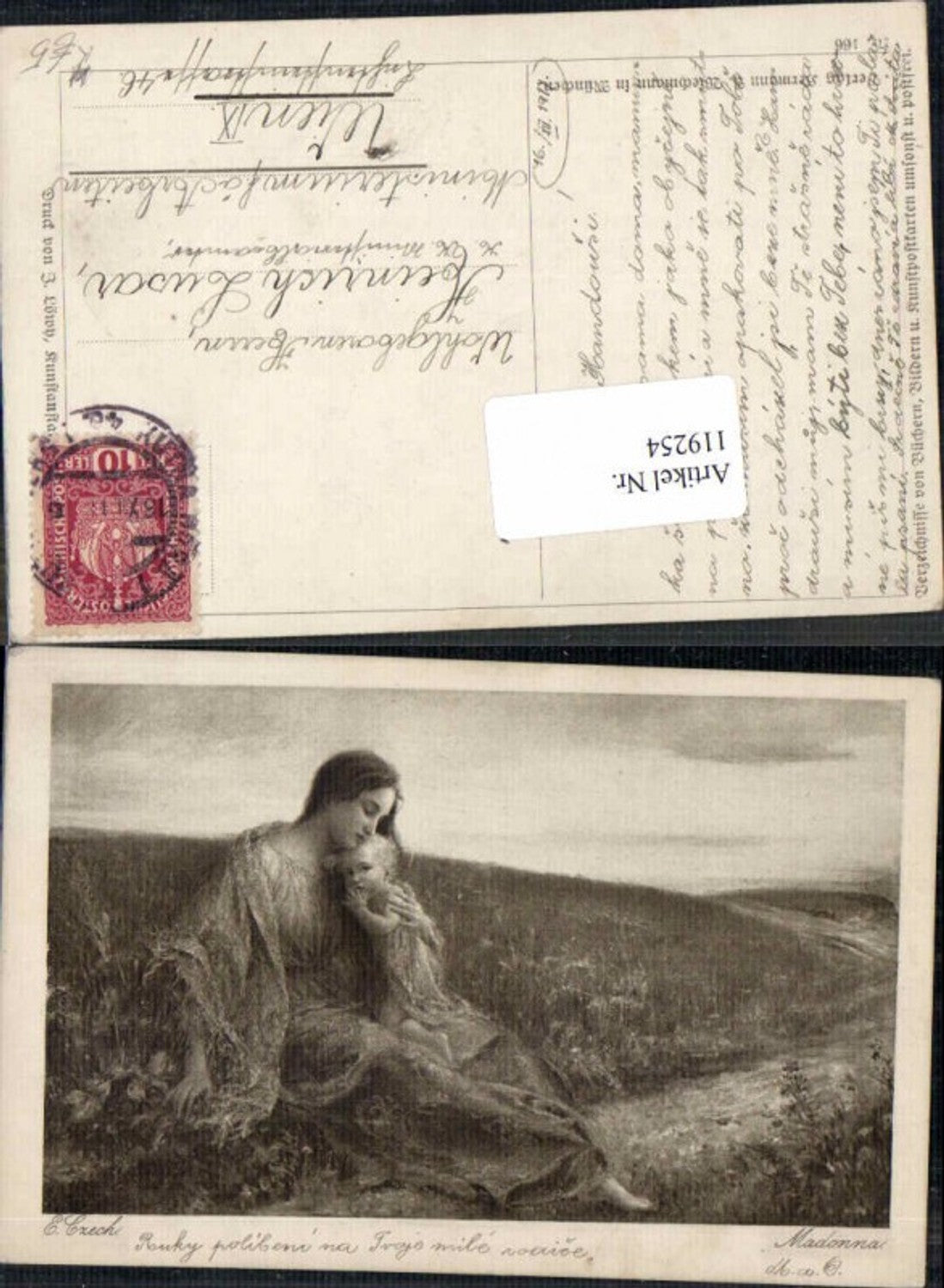 119254,E. Czech Madonna Frau m. Kind