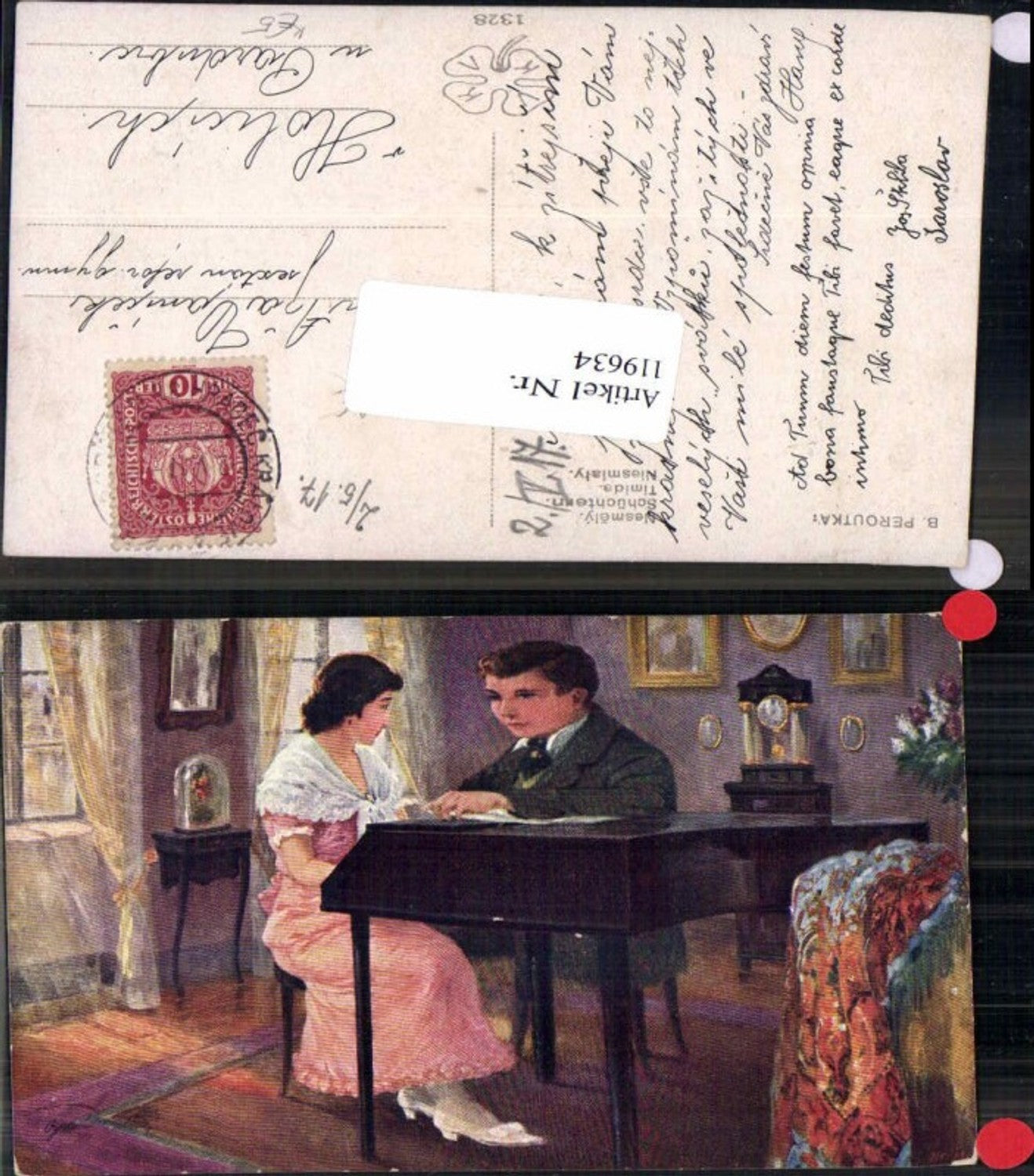 119634,B. Peroutka Schüchtern Frau sitzt am Klavier