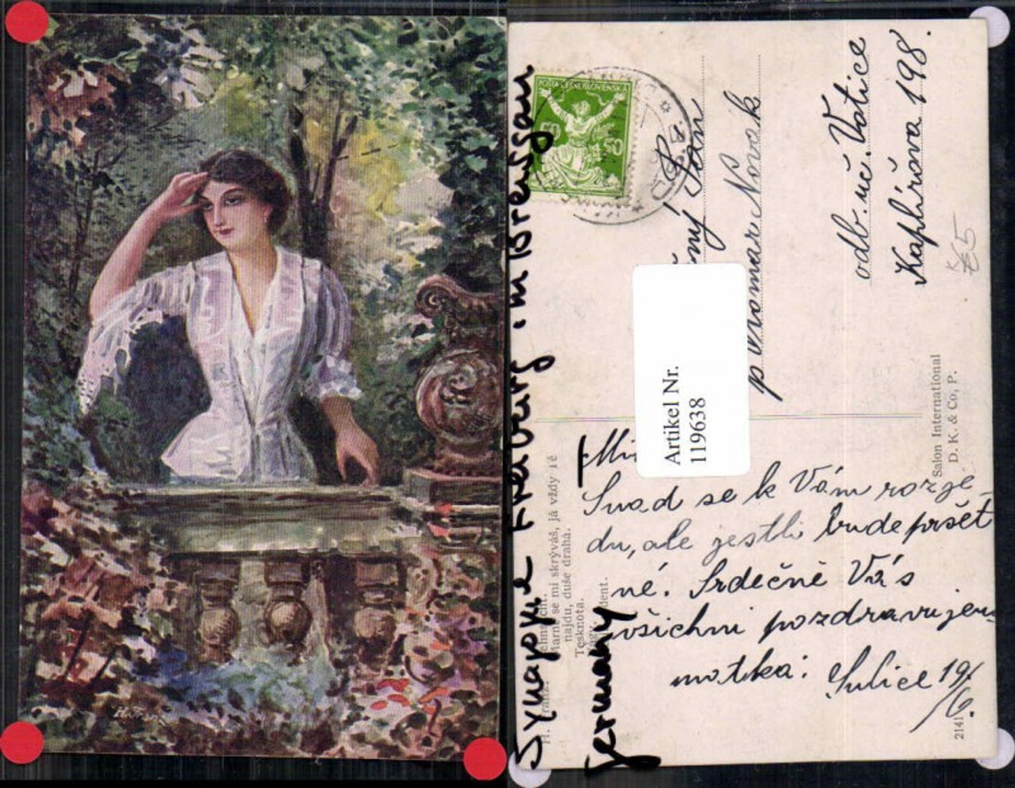 119638,H. Franz Sehnsucht Schöne Frau schaut